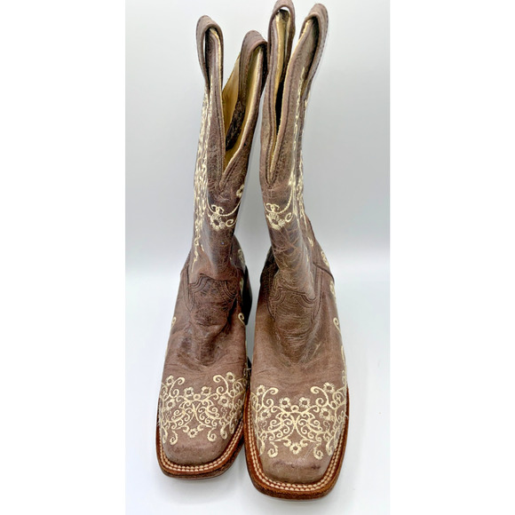 Corral Women's Crater Bone Embroidery Brown Square Toe Boots A2663 9M Wedding - Picture 8 of 16